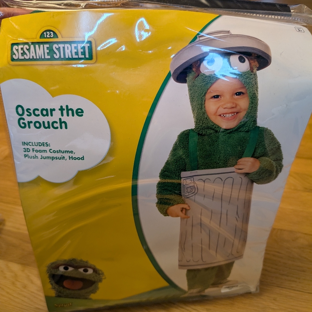 Sesame Street Oscar the Grouch Costume - Green and Silver